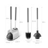 FIDDAA Toilet Plunger Bowl Brush Set, Heavy Duty Toilet Plunger Scrubber Cleaner Holder Combo for Cleaning view 2