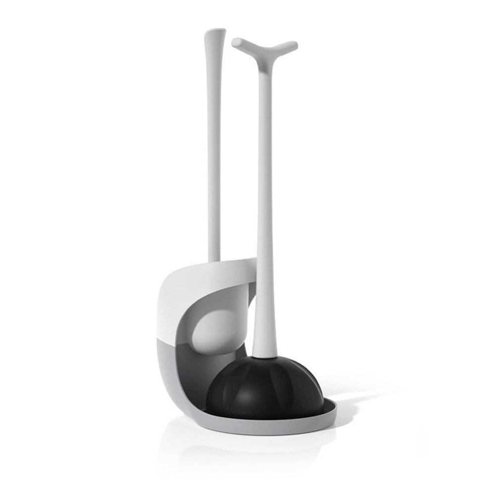 KANDUO Toilet Plunger and Brush, 2 in 1 Toilet Bowl Brush Plunger Set with Holder, Bathroom Cleaning Tools Combo for Bathroom or Bathroom Cleaning