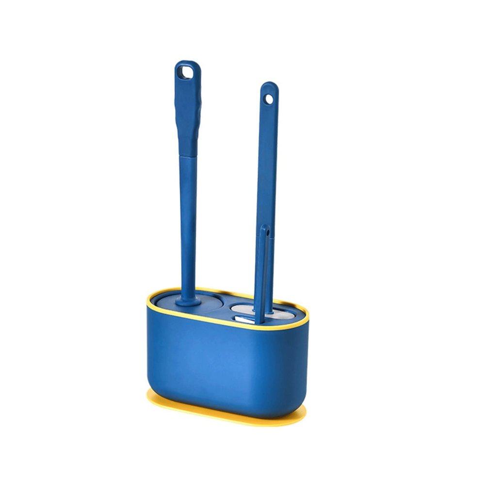 FIDDAA Toilet Brush, Multifunction Toilet Bowl Brush and Holder Set for Bathroom, Toilet Cleaner Brush for Cleaning (Color : Blue)
