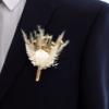 Pure White Dried and Preserved Flowers, Boutonniere for Men, Lapel pin/ Groom pin for Men, Wedding Flowers Bouquet, Dried Flower Bouquet, Rustic Wedding Decor, Bridal Bouquet, Bridemaids Gift (W07) view 1