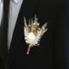 Pure White Dried and Preserved Flowers, Boutonniere for Men, Lapel pin/ Groom pin for Men, Wedding Flowers Bouquet, Dried Flower Bouquet, Rustic Wedding Decor, Bridal Bouquet, Bridemaids Gift (W07) view 2
