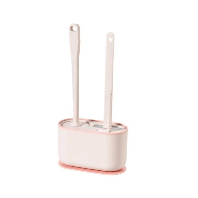 FIDDAA Toilet Brush, Multifunction Toilet Bowl Brush and Holder Set for Bathroom, Toilet Cleaner Brush for Cleaning (Color : Pink)