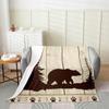Bear Silhouette Kids Flannel Blanket,Boys Girls Adults Cabin Decor,Pine Trees Old Wooden Plank Retro Bed Blanket,Boho Arrows Paws Throw Blanket,Brown Rustic Fuzzy Blanket,Baby Size (30 x 39 Inches) view 3