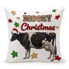 TiuKiu Cow Animal Lover Decorative Throw Pillow Case Mooey Christmas Square Cushion Cover Pillowcase for Couch Sofa Bedroom Decor 26"x26" view 1