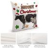 TiuKiu Cow Animal Lover Decorative Throw Pillow Case Mooey Christmas Square Cushion Cover Pillowcase for Couch Sofa Bedroom Decor 26"x26" view 4