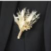 Pure White Dried and Preserved Flowers, Boutonniere for Men, Lapel pin/ Groom pin for Men, Wedding Flowers Bouquet, Dried Flower Bouquet, Rustic Wedding Decor, Bridal Bouquet, Bridemaids Gift (W01) view 1
