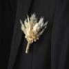 Pure White Dried and Preserved Flowers, Boutonniere for Men, Lapel pin/ Groom pin for Men, Wedding Flowers Bouquet, Dried Flower Bouquet, Rustic Wedding Decor, Bridal Bouquet, Bridemaids Gift (W01) view 2