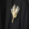 Pure White Dried and Preserved Flowers, Boutonniere for Men, Lapel pin/ Groom pin for Men, Wedding Flowers Bouquet, Dried Flower Bouquet, Rustic Wedding Decor, Bridal Bouquet, Bridemaids Gift (W01) view 4