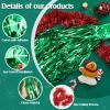 Crowye 10 Pcs Christmas Parade Float Decoration Kit Include 9.02 x 2.46 ft Foil Fringe Table Skirt 78.8 x 3.55 in Metallic Tinsel Garland for Trailer Car Xmas Float Supplies Decor (Green with Red) view 4