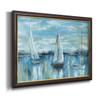 Renditions Gallery Canvas Wall Art Prints Blue Evening on the Bay Boats Black Walnut Framed Pictures for Bedroom Dining Living Room Office Home Kitchen Wall Decor - 16"X20" view 2