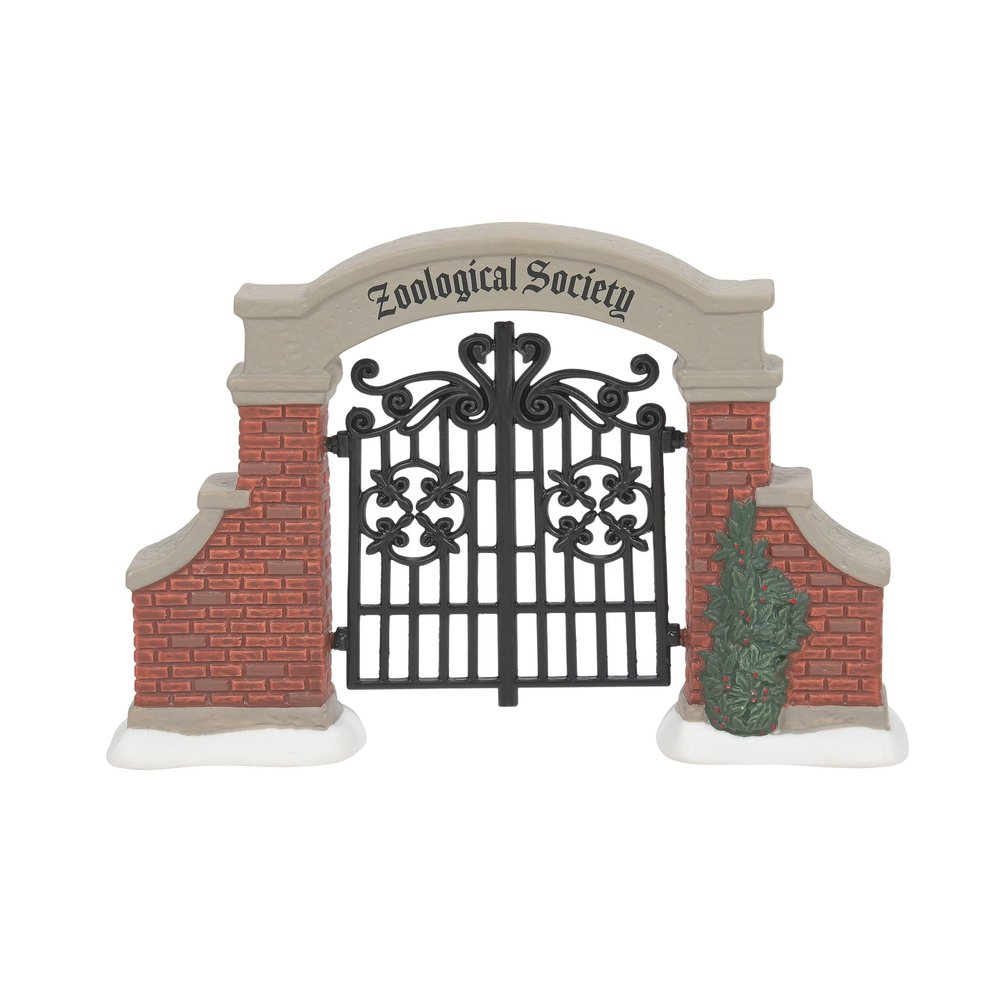 Department 56 Dickens Village Accessories Zoological Gardens Entry Gate Figurine, 3.74 Inch, Multicolor