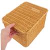 Cabilock Household Woven Basket for Sundries Storage Deep Imitation Rattan Organizer for Home and Clothes Multi-purpose Container for Closet and Bedroom Storage view 4