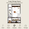 Hall Tree with Coat Rack and Storage Bench, Entryway Bench with 5 Hooks Industrial Entryway Hall Trees with Bookshelves Freestanding 70" Hall Tree Closet Organizer Clothes Rack, for Bedroom view 4