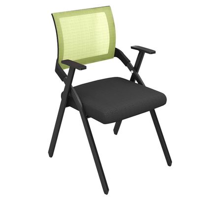 Furniture Foldable Storage Training Chair Company Reception Chair Study Chair with Backrest Armrest Dining Chairs in Hotels and Shops Staff Chair (Color : Green, Size : 40 * 62 * 86cm)