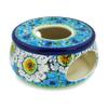 Polmedia Polish Pottery Heater UNIKAT - Pansies and Daisies Pattern Handmade in Boleslawiec Poland by Ceramika Artystyczna + Certificate of Authenticity view 1
