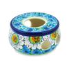 Polmedia Polish Pottery Heater UNIKAT - Pansies and Daisies Pattern Handmade in Boleslawiec Poland by Ceramika Artystyczna + Certificate of Authenticity view 2