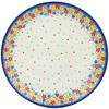 Polmedia Polish Pottery Dinner Plate UNIKAT - Flower Meadow In The Garden Pattern Handmade in Boleslawiec Poland by Ceramika Artystyczna + Certificate of Authenticity view 1