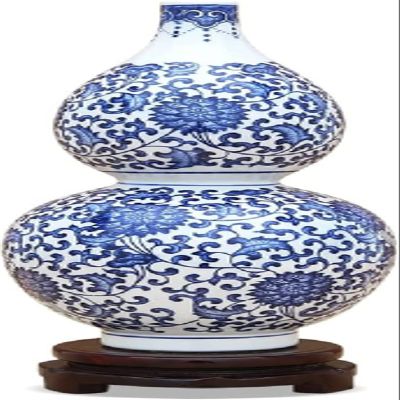 TATSEN Ceramic Blue and White Porcelain Vase Decoration Living Room Decoration Decoration