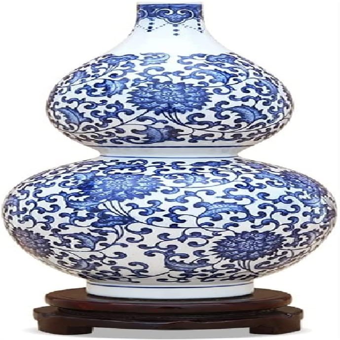 TATSEN Ceramic Blue and White Porcelain Vase Decoration Living Room Decoration Decoration