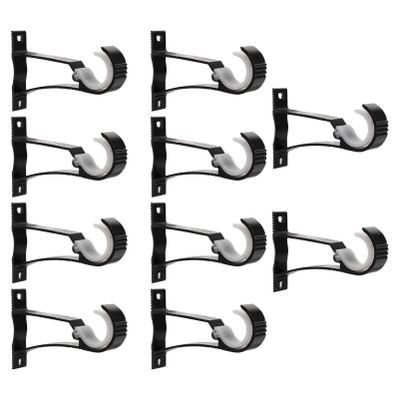 Zerodeko 10pcs Curtain Rod Brackets Aluminum Alloy Curtain Rod Accessories for Easy Installation Living Room Bedroom Kitchen