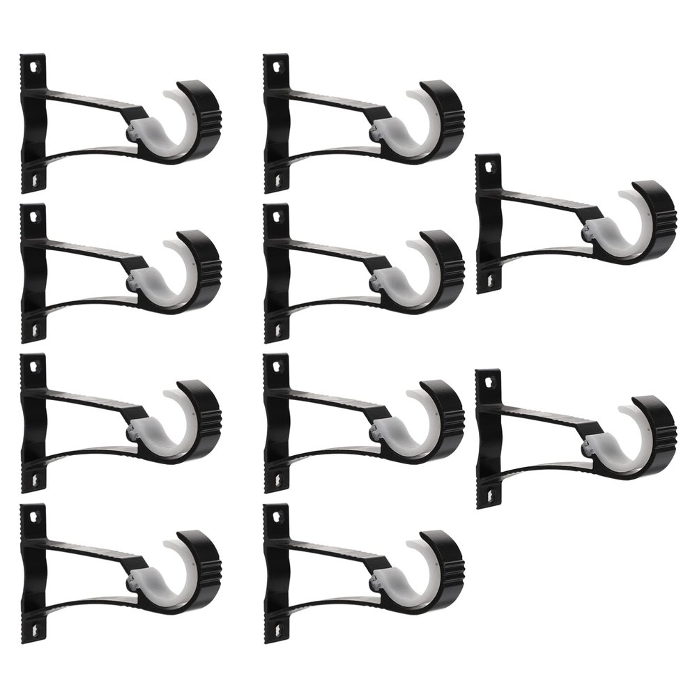 Zerodeko 10pcs Curtain Rod Brackets Aluminum Alloy Curtain Rod Accessories for Easy Installation Living Room Bedroom Kitchen