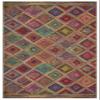 Hand Braided Jute 4' Square Kilim Rug Flatweave Mat Multicolor Design Handmade Boho Thick 0.27" Geometric Pattern Carpet Sisal Jute Indoor Outdoor Use Rugs for Kitchen, Bedside, Yoga Mat view 1