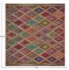 Hand Braided Jute 4' Square Kilim Rug Flatweave Mat Multicolor Design Handmade Boho Thick 0.27" Geometric Pattern Carpet Sisal Jute Indoor Outdoor Use Rugs for Kitchen, Bedside, Yoga Mat view 3