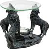Set of 1 Moonlight Three Howling Wolves Candle Oil Warmer Or Wax Tart Burner Figurine view 2