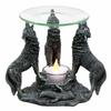 Set of 1 Moonlight Three Howling Wolves Candle Oil Warmer Or Wax Tart Burner Figurine view 4