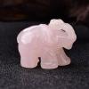 1PC Natural Crystal Rose Quartz Elephant Amethyst Obsidian Animals Stone Crafts Small Decoration Home Decor Christmas Present,Rose Quartz view 1