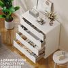 Gizoon 4 Drawer Dresser for Bedroom, Sturdy White Chest of Drawers with Anti-Tip Device, Modern Large Capacity Storage Furniture for Closet, Embedded Handles, Space-Saving Design, Wooden Finish, White view 3