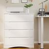 Gizoon 4 Drawer Dresser for Bedroom, Sturdy White Chest of Drawers with Anti-Tip Device, Modern Large Capacity Storage Furniture for Closet, Embedded Handles, Space-Saving Design, Wooden Finish, White view 4