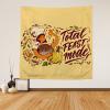 Neon Earth Thanksgiving Tapestry, Made of 100% Woven Polyester Fabric with a Satin texture, Suitable for Indoors & Outdoors 30 W x 30 H Inches (Holiday Cooking) view 1