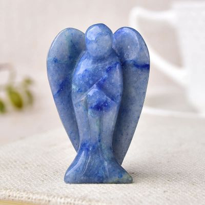 1PC Natural Crystal Figurine Amethyst Rose Quartz Stone Gem Craft Gift Home Decor Ornaments,Blue Dot Stone