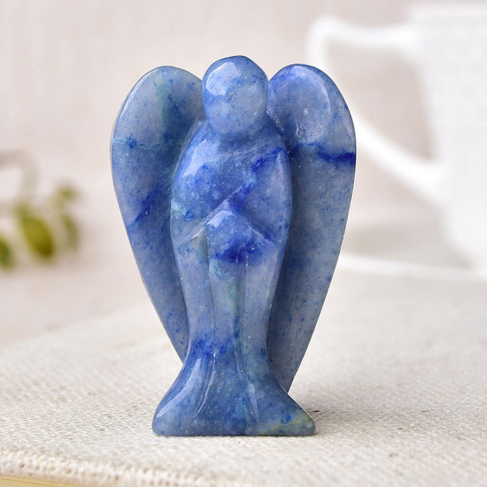 1PC Natural Crystal Figurine Amethyst Rose Quartz Stone Gem Craft Gift Home Decor Ornaments,Blue Dot Stone