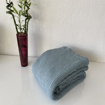 100% Muslin Cotton Pillow Shams, 4 Layers Soft Turkish Cotton Pillowcases, Pillowcase ONLY  No Blanket or Bedspread Included, Teal Blue (King Size Two Pillowcase 20x36 (50x90cm))