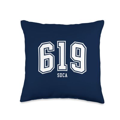 619 SDCA San Diego CA Arched Athletic Design Throw Pillow