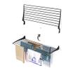 foxydry Fold, Wall Drying Rack, Vertical Drying Rack for Indoor and Outdoor Aluminium and Steel (Black - Closing Up, 116 cm / 45.67 in) view 1