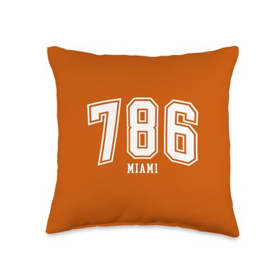 786 Miami FL Arched Athletic Design Throw Pillow