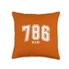 786 Miami FL Arched Athletic Design Throw Pillow view 1