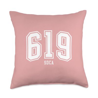 619 SDCA San Diego CA Arched Athletic Design Throw Pillow