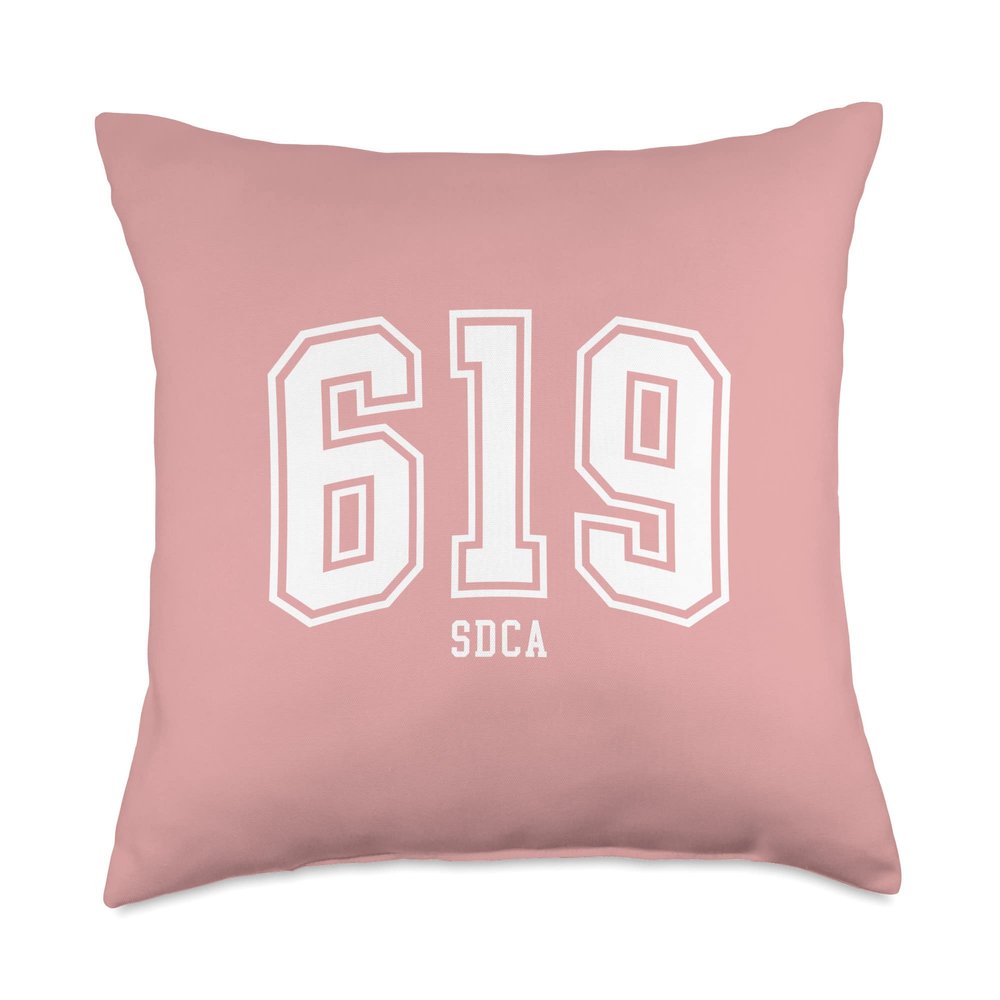 619 SDCA San Diego CA Arched Athletic Design Throw Pillow