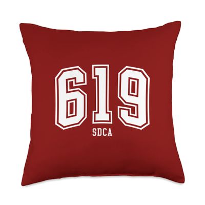 619 SDCA San Diego CA Arched Athletic Design Throw Pillow