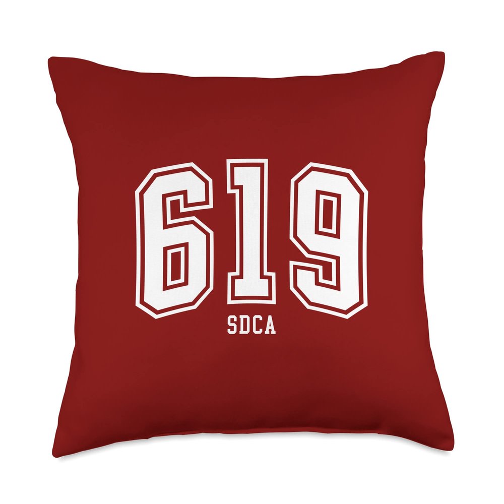 619 SDCA San Diego CA Arched Athletic Design Throw Pillow