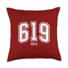 619 SDCA San Diego CA Arched Athletic Design Throw Pillow view 1