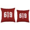 619 SDCA San Diego CA Arched Athletic Design Throw Pillow view 3