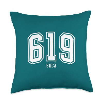 619 SDCA San Diego CA Arched Athletic Design Throw Pillow