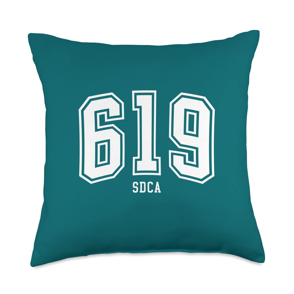 619 SDCA San Diego CA Arched Athletic Design Throw Pillow