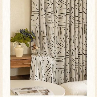 ILUOGUDU Geometric Blackout Window Curtains 1 Panel Bohemian Style Jacquard Darkening Curtains Rod Pocket Window Drapes for Living Room Bedroom (55" W x 72" L Cream)