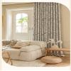 ILUOGUDU Geometric Blackout Window Curtains 1 Panel Bohemian Style Jacquard Darkening Curtains Rod Pocket Window Drapes for Living Room Bedroom (55" W x 72" L Cream) view 2